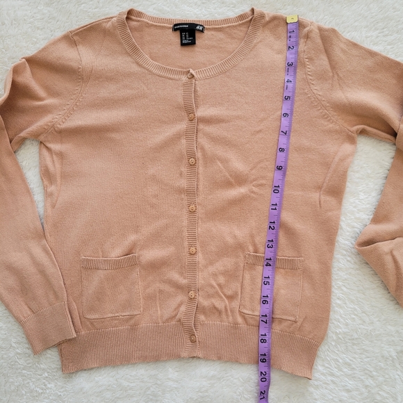 H&M camel brown lightweight knit cardigan with pockets - Picture 9 of 9